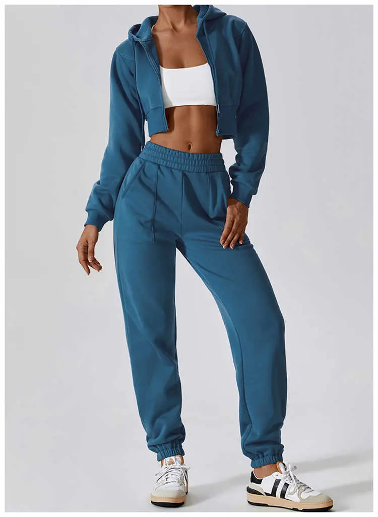 OEM Women Crop Hoodie Joggers Set