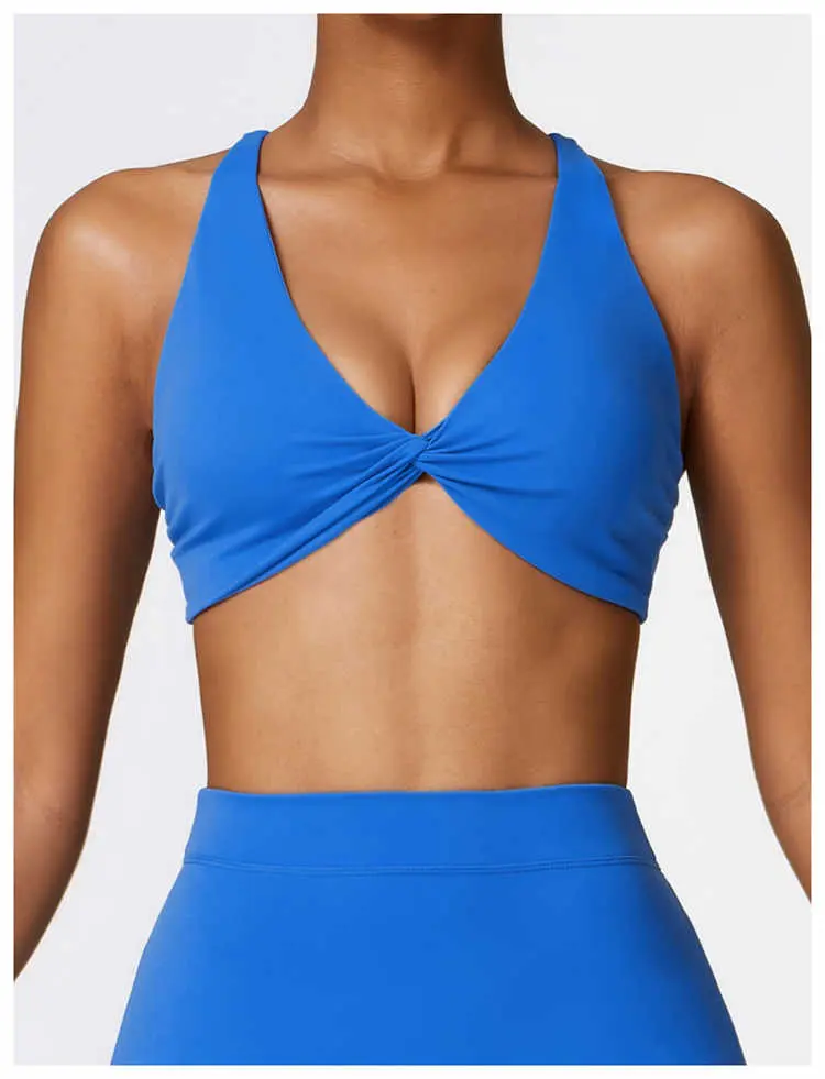 Custom V Neck Workout Sports Bra 15